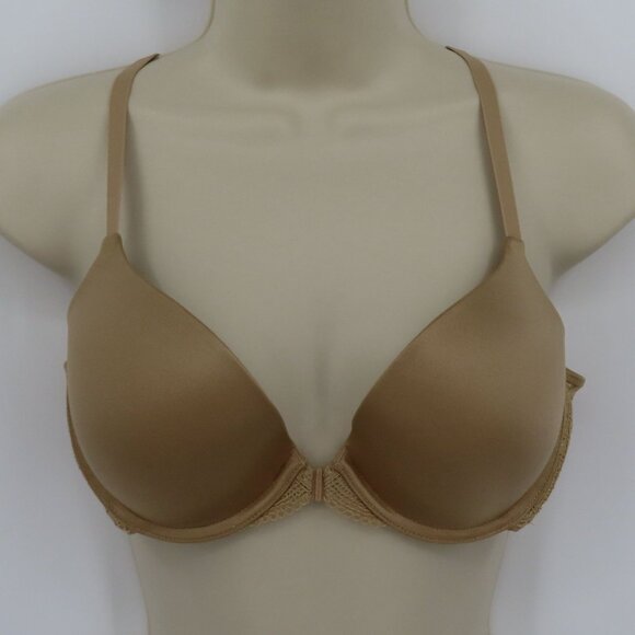Maidenform 36B Custom Lift T Back Bra 09649 Solid Beige Underwire Front Closure - Picture 12 of 12